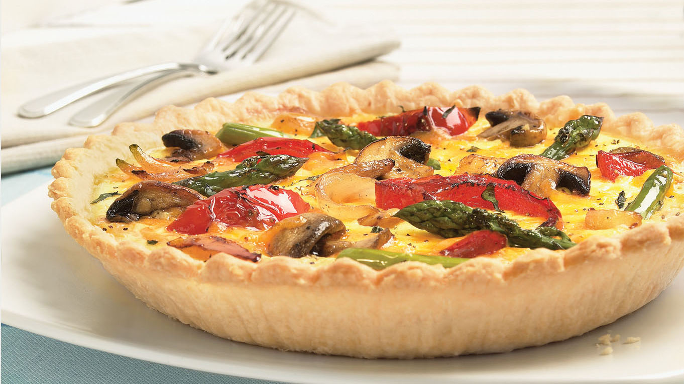 Asparagus, Red Pepper and Mushroom Quiche