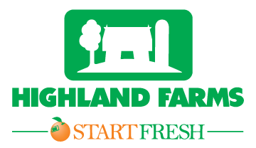 Highland Farms. Start fresh logo.