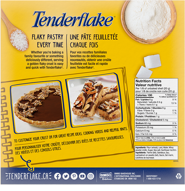 Tenderflake Pie Shall Packaging Back