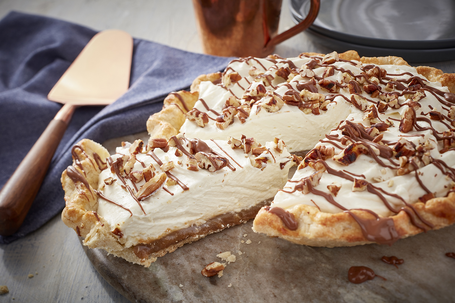 Bourbon Butterscotch Pecan Cheesecake