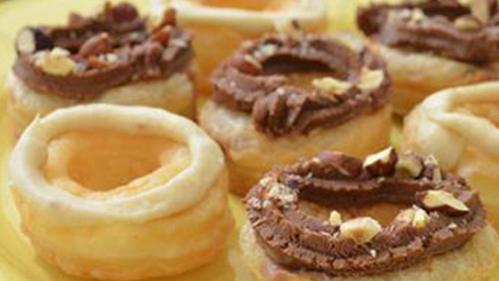 Flakey Maple And Chocolate Hazelnut &quot;Doughnuts&quot;