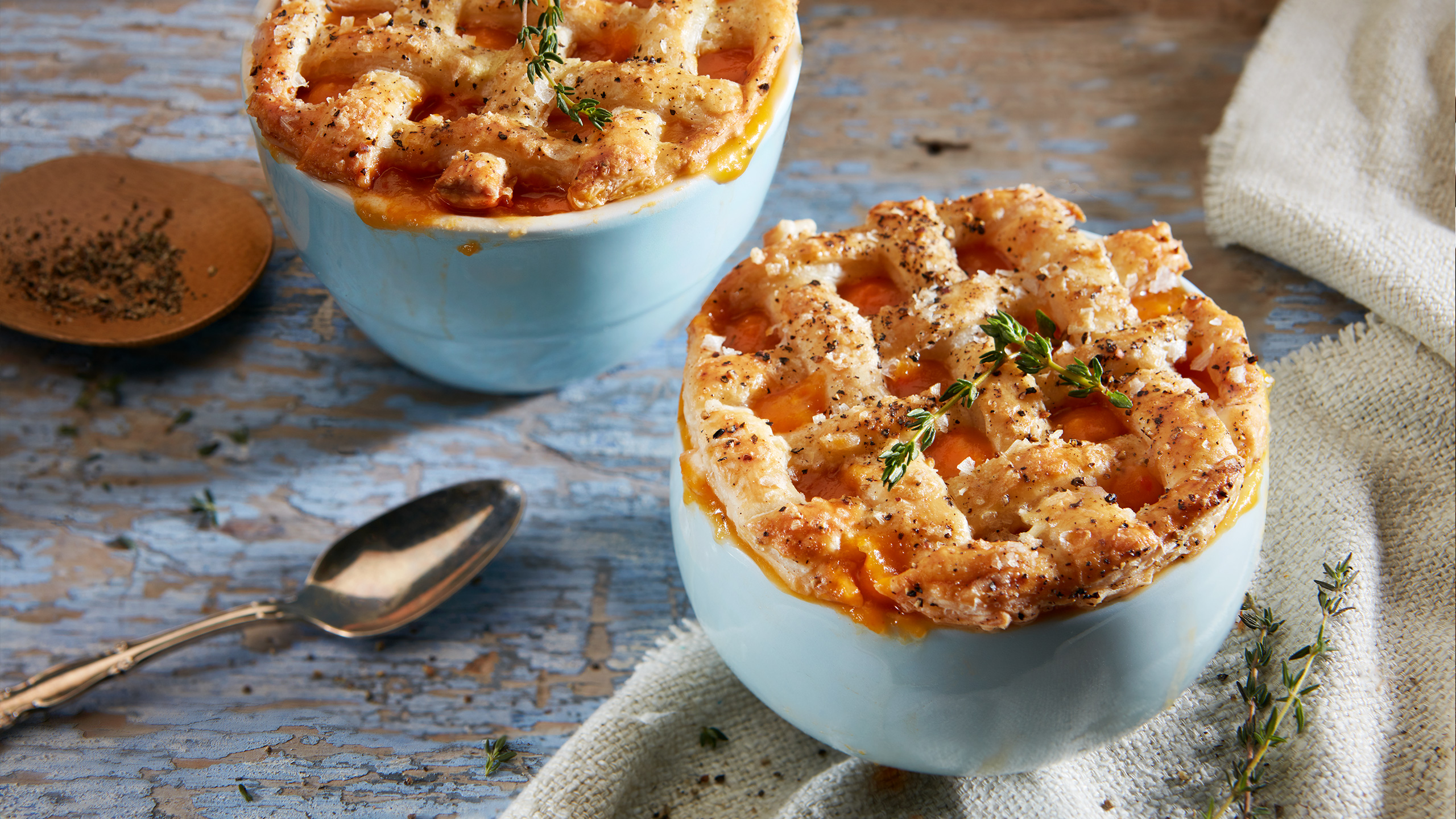 Apple and Squash Soup with Pastry Top