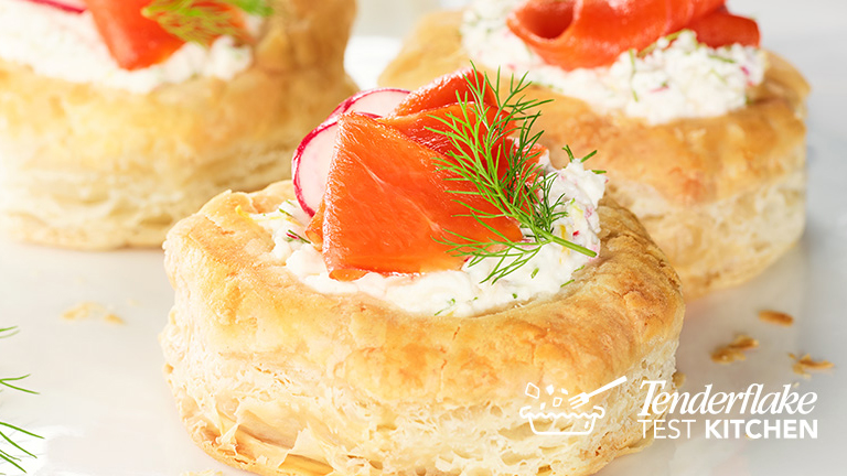 Smoked Salmon and Radish Ricotta Patty Shells