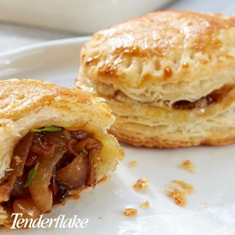 French Onion Soup Puffs made with Tenderflake product