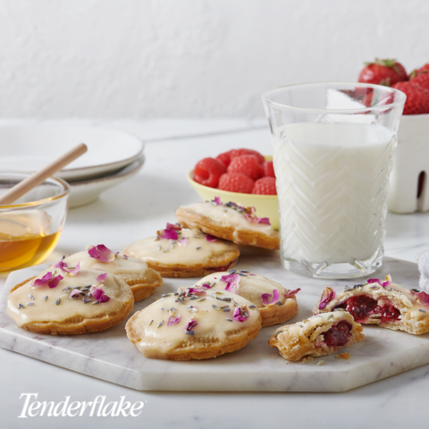 Berry Stuffed Vanilla Cookies made with Tenderflake product
